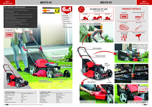 SCHEPPACH benzinska kosilica MS173-51, 3kW, 51 cm
