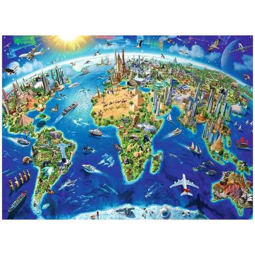 Ravensburger 200 kom puzzle World Landmarks Map