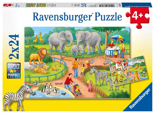 Ravensburger 2x24 kom puzzle A Day at the Zoo