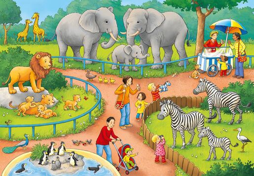Ravensburger 2x24 kom puzzle A Day at the Zoo