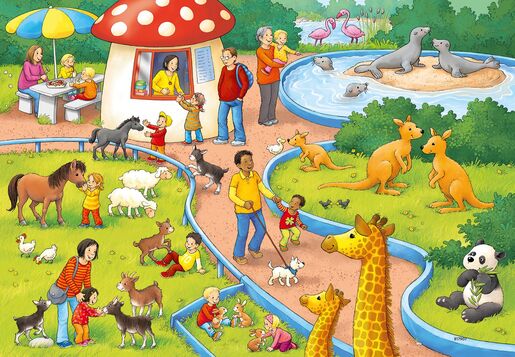 Ravensburger 2x24 kom puzzle A Day at the Zoo