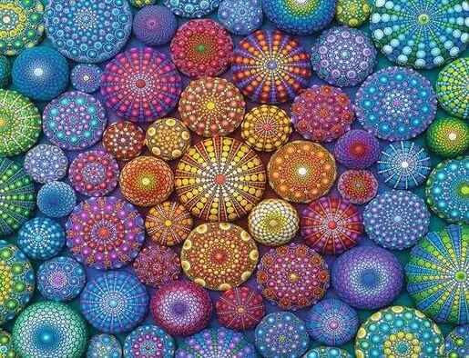 Ravensburger 2000 kom puzzle Radiating Rainbow Mandalas