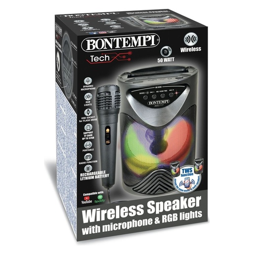 Bontempi bežični zvučnik s mikrofonom i svjetlosnim efektima
