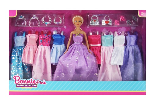 Bonnie Pink lutka princeza s odjećom i dodacima - 29cm