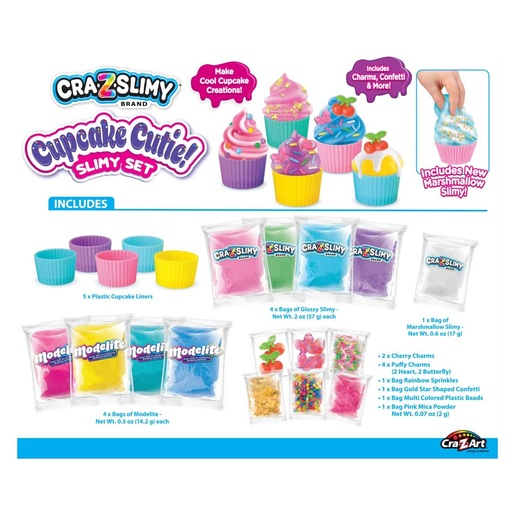 Crazart slime set Cupcake Cutie