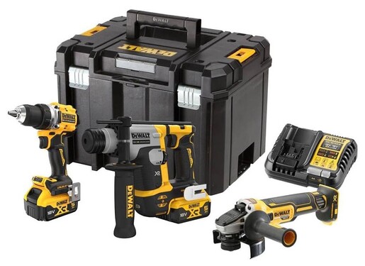 DEWALT aku set alata DCK355P2T, DCG405 + DCH172 + DCD800, 18V, 2x 5Ah, 27/90Nm