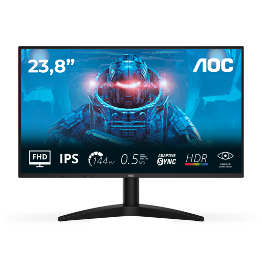 AOC monitor 24B36X, 23.8" FHD, IPS, 144Hz, 0,5ms, HDMI, DP