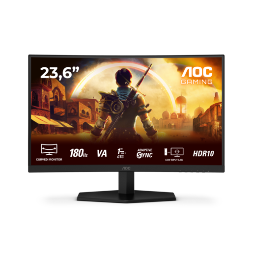 AOC monitor C24G42E, 23.8" FHD, IPS, 180Hz, 1ms, zakrivljeni, HDR10, 2xHDMI, DP, zvučnici
