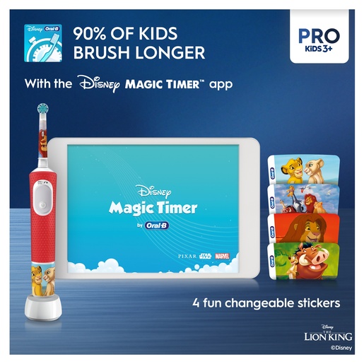 Oral-B električna četkica Pro Kids Lion King s putnom torbicom
