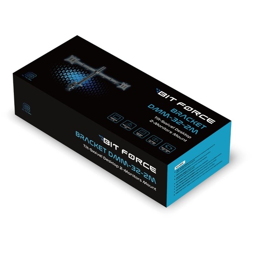 BIT FORCE nagibno-okretni stolni nosač za 2 monitora, BRACKET DMM-32-2M, 17-32"