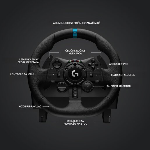 Logitech G923 Driving Force gaming volan + Shifter Logitech Driving Force mjenjač (991-000531)
