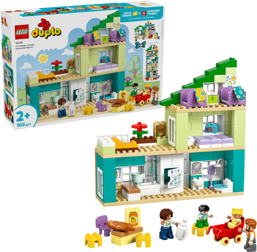LEGO® DUPLO® Moderna obiteljska kuća 3-u-1 s figurama 10470