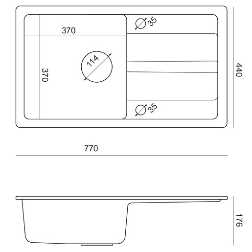 Quadron sudoper TOM 111, siva/čelik