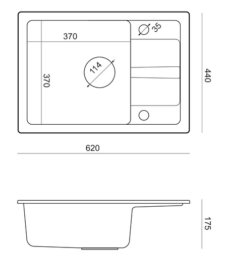 Quadron sudoper TOM 116, crna s uzorkom/čelik