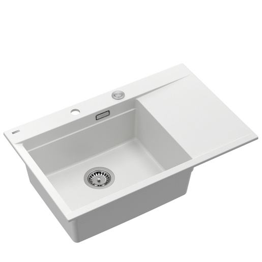 Quadron sudoper JOSH 111, WORKSTATION snježno bijela/čelik s daljinskim upravljanjem