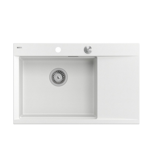 Quadron sudoper JOSH 111, WORKSTATION snježno bijela/čelik s daljinskim upravljanjem