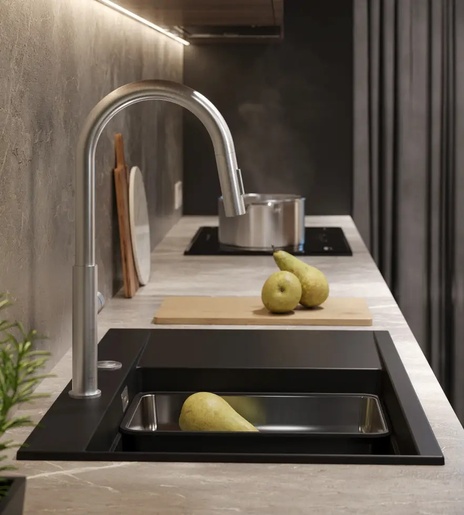 Quadron sudoper JOSH 111, WORKSTATION čisto crna/čelik s daljinskim upravljanjem