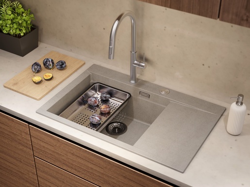 Quadron sudoper JOSH 111, WORKSTATION srebrno siva/čelik s daljinskim upravljanjem