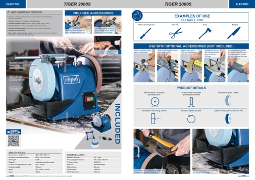 SCHEPPACH mokra brusilica TIGER 2000S, 120W, 120 okretaja/min.
