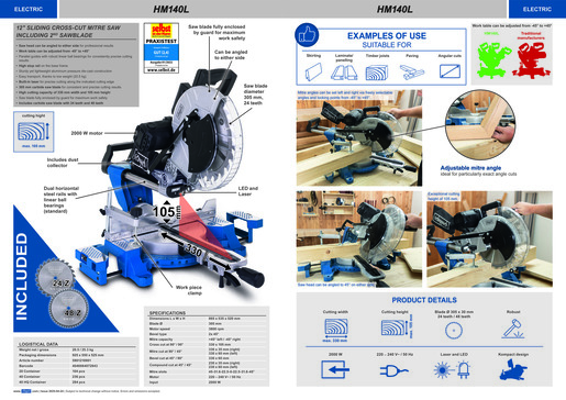 SCHEPPACH stolna pila HM140L 2200W, Ø 254 mm