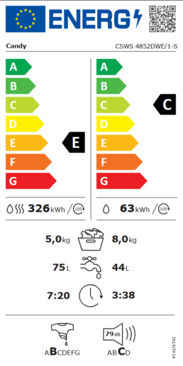 Candy perilica sušilia rublja CSWS 4852DWE/1-S