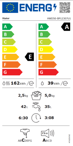 Haier perilica sušilica rublja HWD50-BP12307U-S