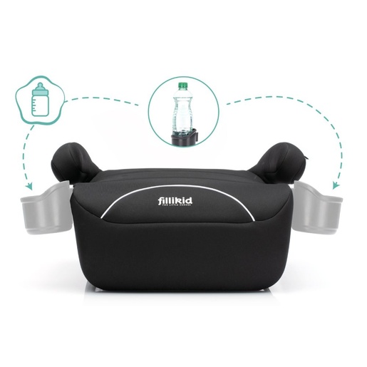 Fillikid Booster/sjedalo za auto s držačem za čašu (125-150 cm), crna