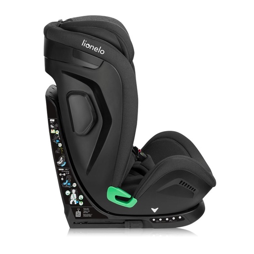 Lionelo autosjedalica Harper i-Size 9-36 kg (76-150 cm) 360, Black Carbon Grey