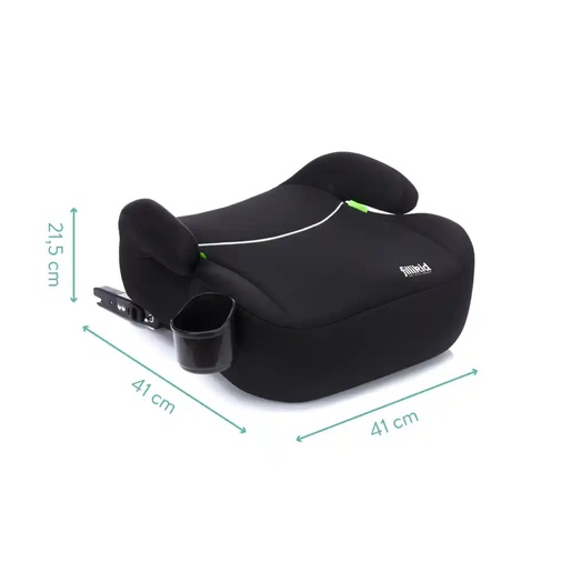 Fillikid Booster/sjedalo za auto (125-150 cm) s Isofix priključkom i držačem za čašu, crna