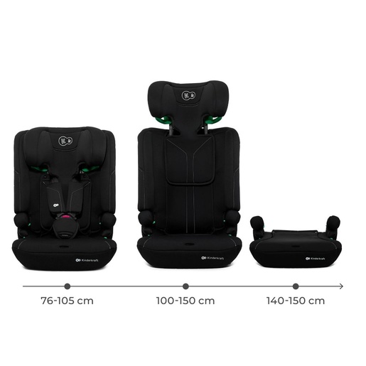 Kinderkraft autosjedalica I-COMFY i-Size 9-36 kg (76-150 cm), Black