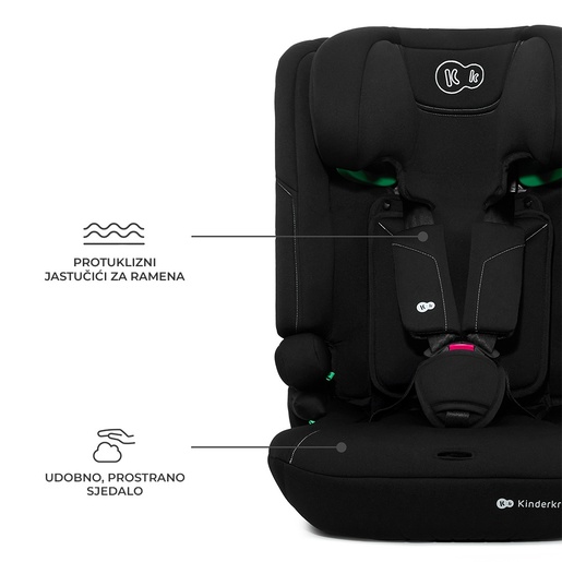 Kinderkraft autosjedalica I-COMFY i-Size 9-36 kg (76-150 cm), Black