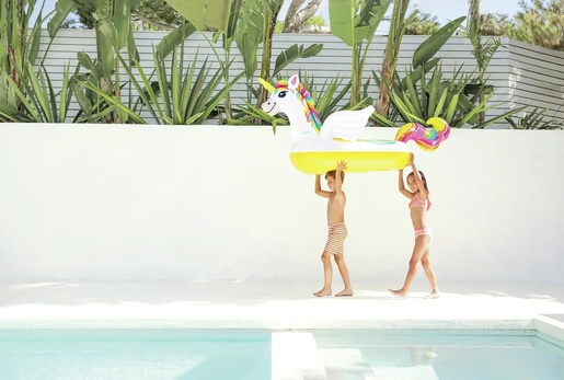 INTEX Zračni madrac začarani jednorog Ride-On, 226x173 cm