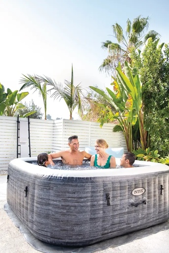 INTEX Greystone Deluxe Square Bubble Spa, masažni bazen za 6 osoba
