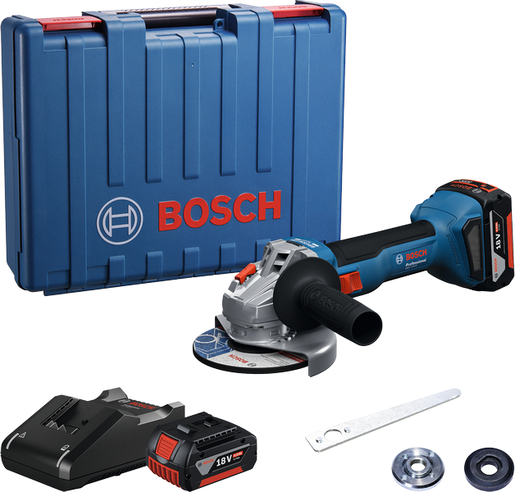 BOSCH Professional aku kutna brusilica GWS 18V-8, 125mm, 2x4.0Ah, brzi punjač, kovčeg