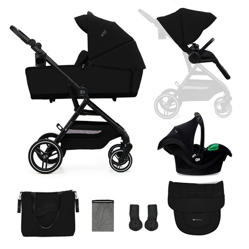Kinderkraft dječja kolica Yoxi MINK PRO 3u1, Pure Black
