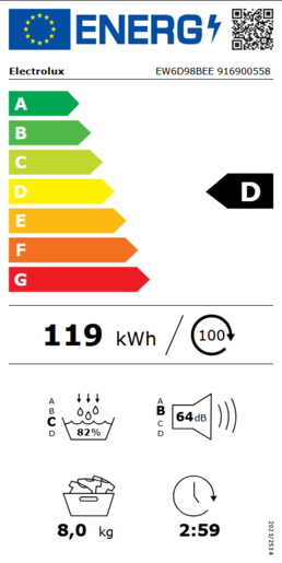Electrolux sušilica rublja EW6D98BEE