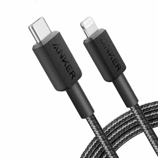 Anker 322 USB-C/Lightning kabel, 0.9m, crni