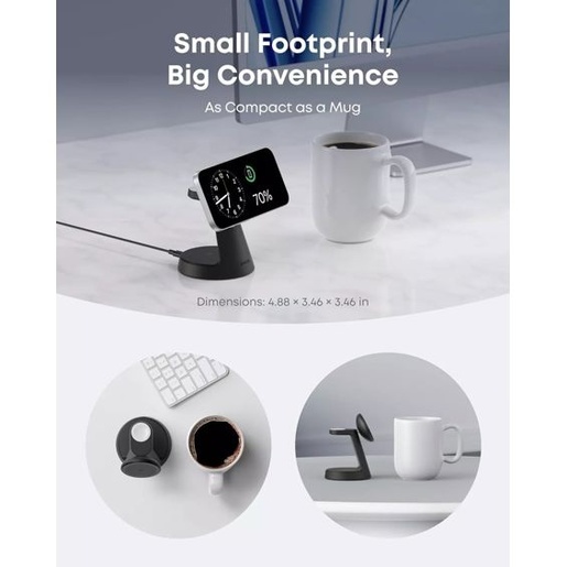 Anker stanica za bežično punjenje 3u1 MagGo 15W, crni