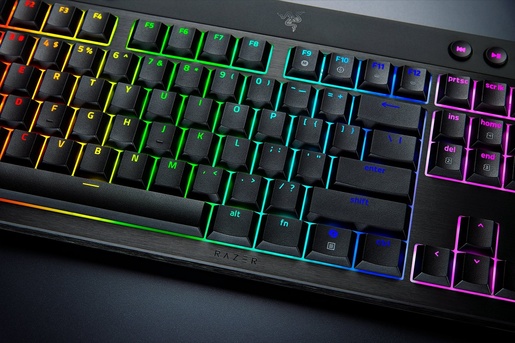 Razer BlackWidow V4 Low-Profile Tenkeyless HyperSpeed, US ANSI, bežična low-profile mehanička tipkovnica, veličina TKL, RZ03-05451000-R3W1