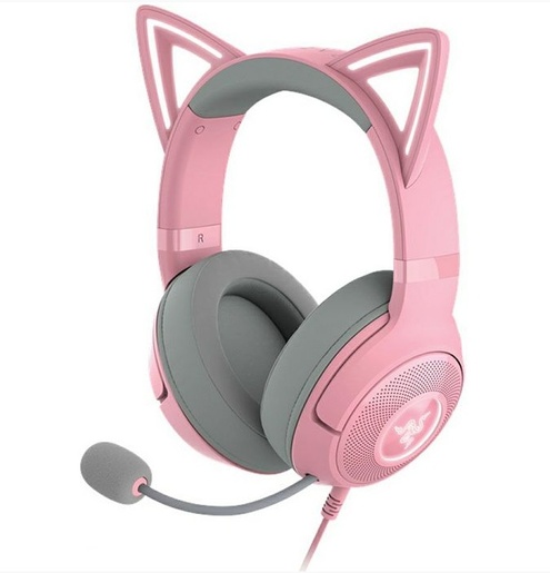Razer Kraken Kitty V2, žične slušalice, on-ear, Quartz Edition, RZ04-04730200-R3M1