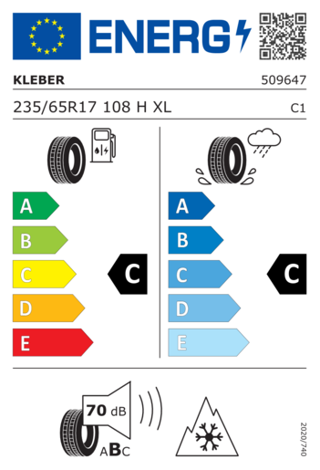 Kleber 235/65R17 Krisalp hp3 SUV XL 108H,Pot: C,Pri: C,Buka: 70dB