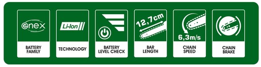 ADK akumulatorska pila za grane SF8J122-1, 20V, 3800 o/min, dužina vodilice 12.7 cm