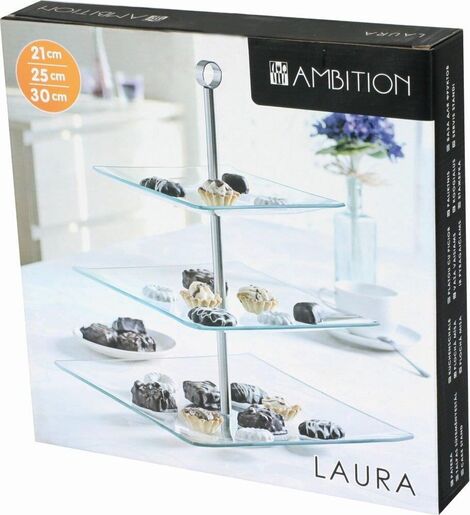Ambition stakleni etažer za kolače Laura 3/1