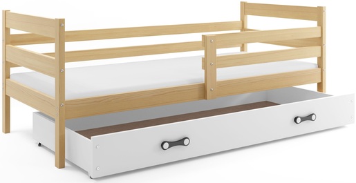 Drveni dječji krevet Erik s ladicom - svijetlo drvo - 190x80 cm - Gratis  8cm madrac