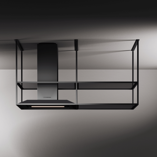 Fim airworks kuhinjska napa Perseus 120 Crna Mat + Dimljeno staklo