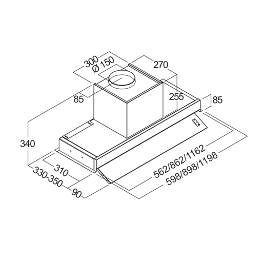 Fim airworks kuhinjska napa Polluce 60 Inox