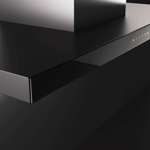 Fim airworks kuhinjska napa Norma Island 90 crni inox + crno staklo