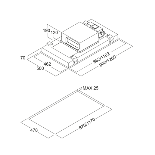 Fim airworks kuhinjska napa Ursa 120 Inox