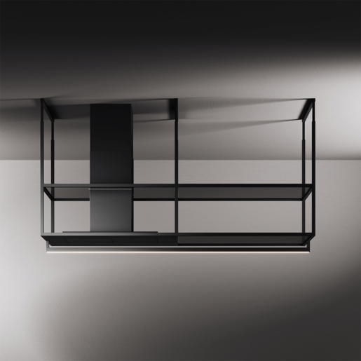 Fim airworks kuhinjska napa Ofiuco Island 90 Crna Mat + Dimljeno staklo