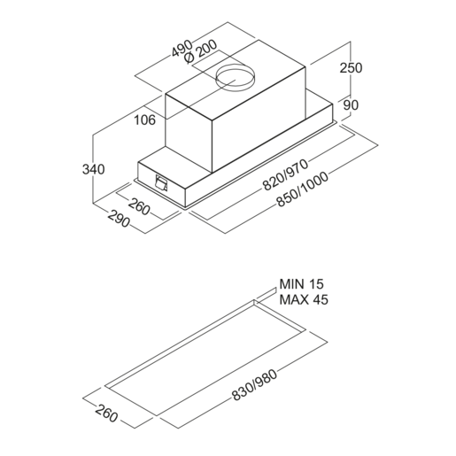 Fim airworks kuhinjska napa Regolo 85 Inox Pro